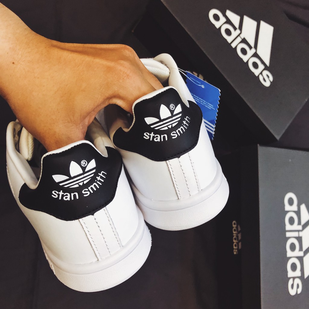 Giày nam nữ Stan Smith trắng gót đen nhẹ êm bền thời trang cao cấp