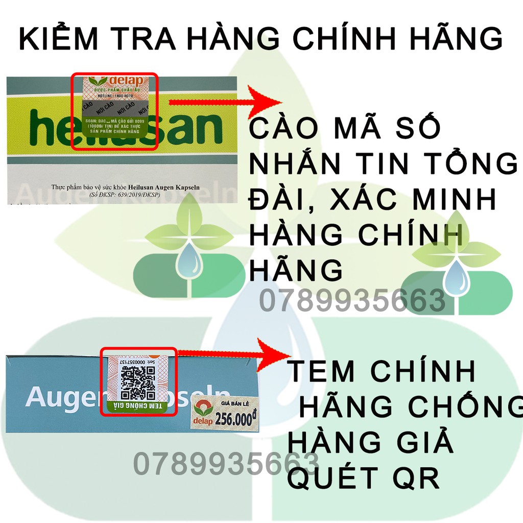 Augen Kapseln Heilusan Bổ Sung Dưỡng Chất Cho Mắt,Giảm Mỏi,Khô Nhức Mắt.Hộp 30v