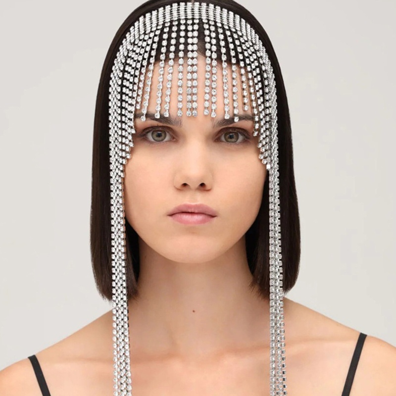 Flgo Chuỗi Cài Tóc Đính Đá Sang Trọng Cho Cô Dâu