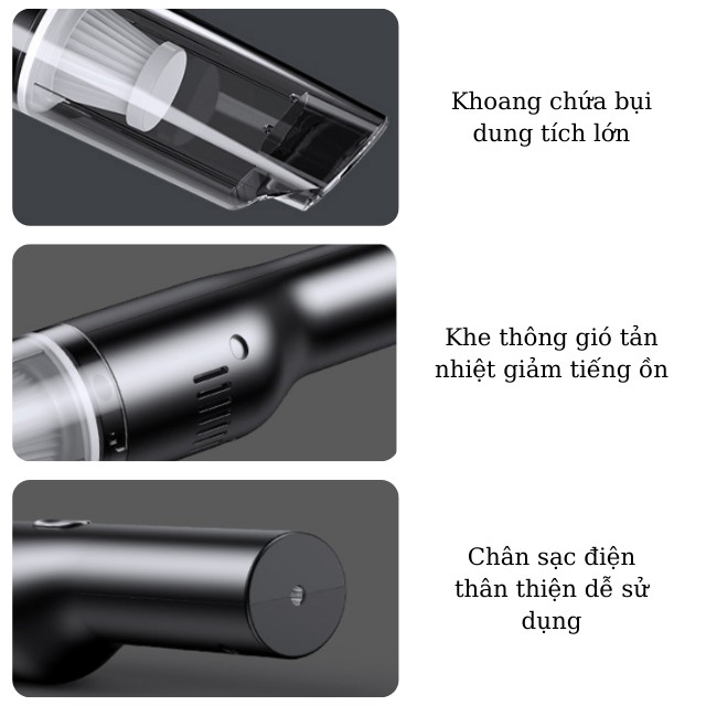 [HÚT MẠNH 5500PA] Máy Hút Bụi Cầm Tay Mini Không Dây Hút Bụi Oto Xe Hơi Ô tô, Nhà Cửa Nhiều Đầu Nối SN-6103 | BigBuy360 - bigbuy360.vn