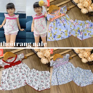 Đồ Bộ thun ngắn cotton mát cho bé gái từ 8-20kg