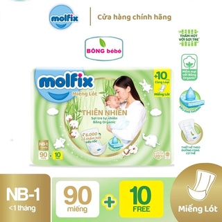 Miếng lót Molfix sơ sinh cho bé (có thể dùng thay băng vệ sinh cho mẹ) Newborn1/2 - Gói 74 miếng/100 miếng/66 miếng