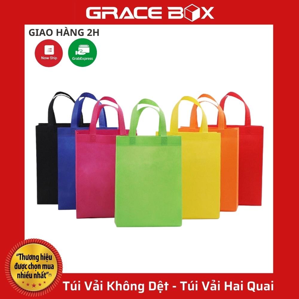 {Giá Sỉ} Túi Vải Không Dệt - Màu Xanh Dương- Túi Vải Bảo Vệ Môi Trường - Túi Vải Hai Quai - Siêu Thị Bao Bì Grace Box