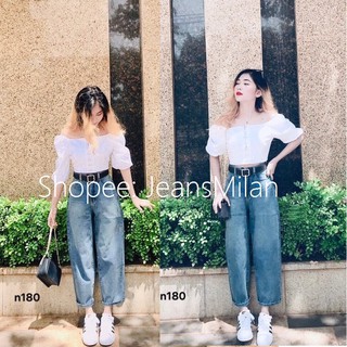[HÌNH THẬT] QUẦN JEAN DÀI ỐNG RỘNG LƯNG CAO - QUẦN BÒ NỮ CULOTTES SUÔNG N180
