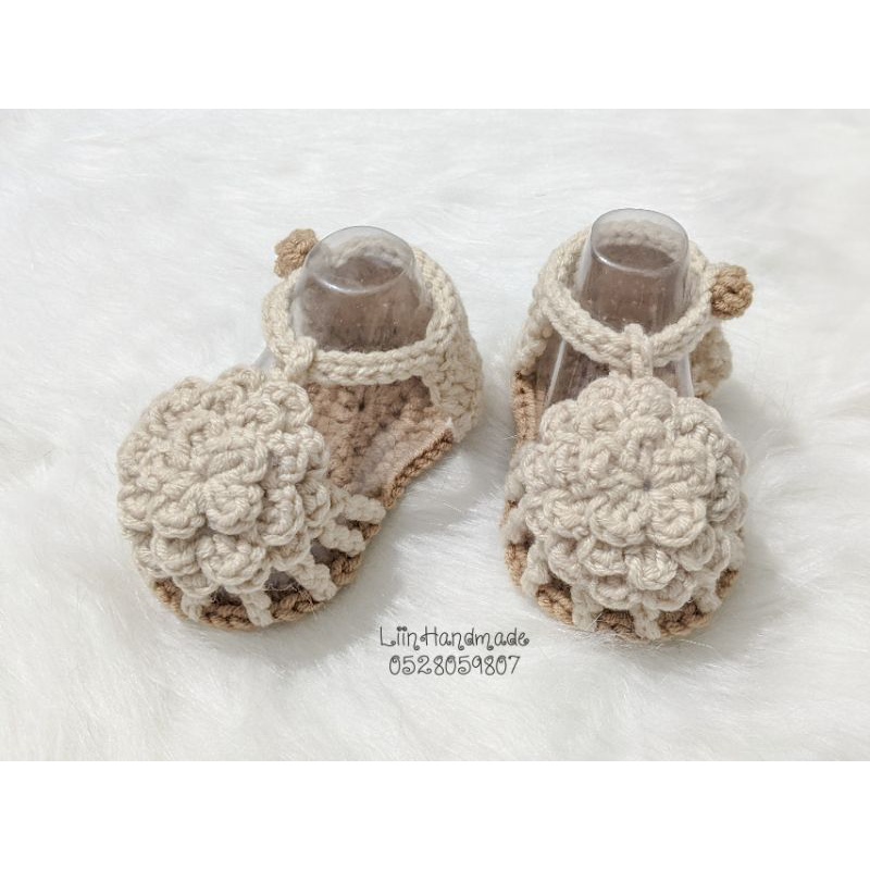 Giày bánh bèo đáng yêu cho bé gái - Giày len hoa cúc Handmade