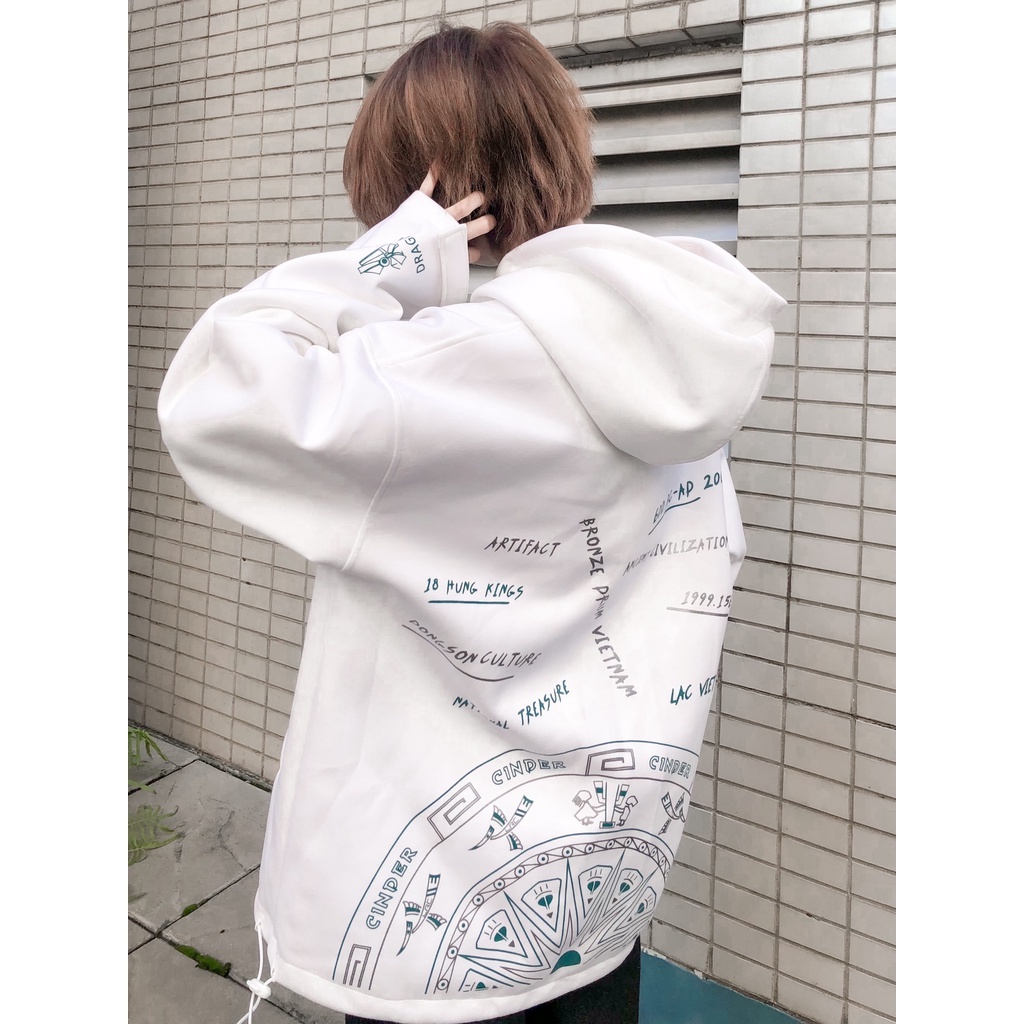 Áo jacket form rộng CINDER local brand (Jacket Trống Đồng), áo hoodie zip nam nữ unisex đẹp