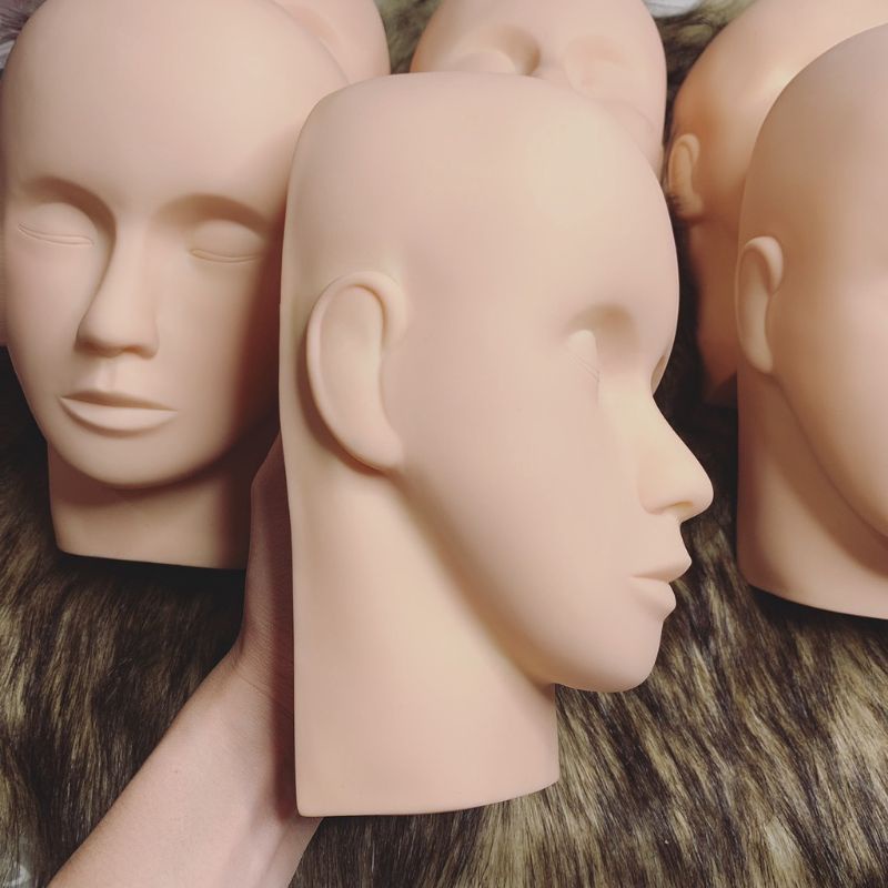 Đầu Manocanh Silicon Mềm, Đầu Canh Tập Nối Mi, Massage Trong Spa