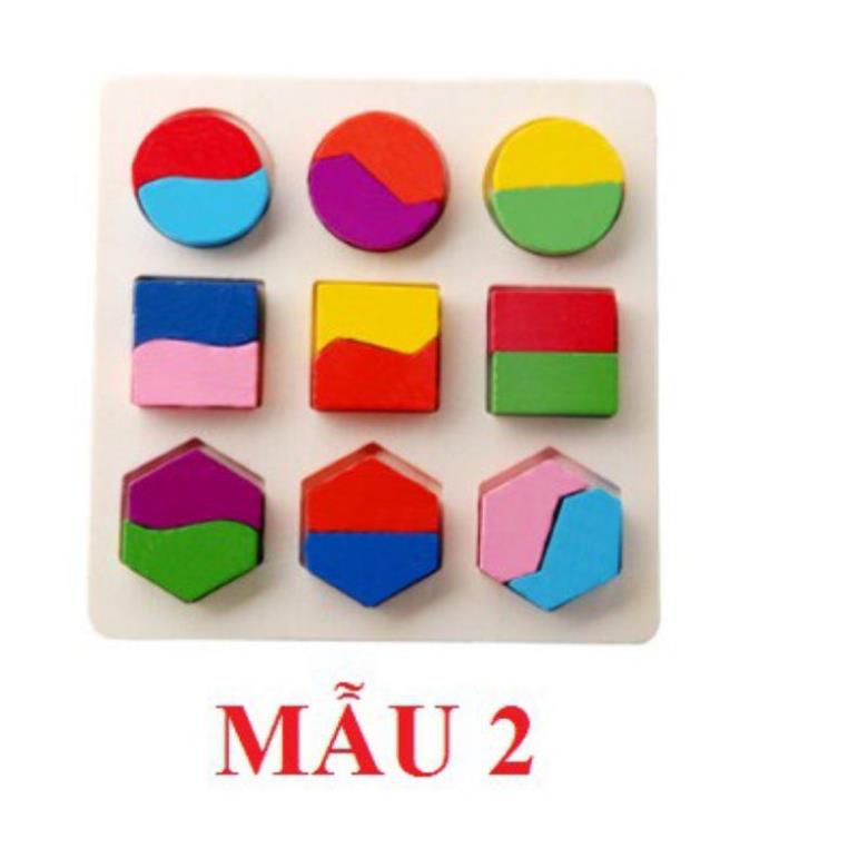 Đồ chơi montessori ghép hình học gỗ - đồ chơi an toàn trí tuệ cho bé