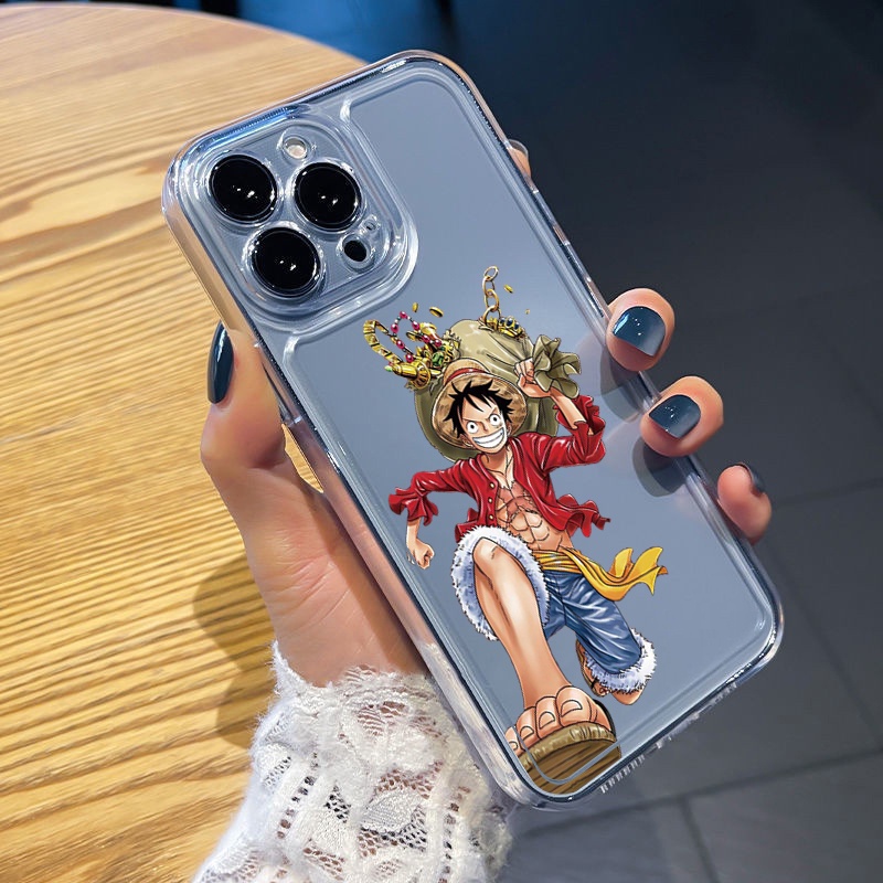 Ốp Điện Thoại TPU Gel Trong Suốt In Hoạt Hình One Piece Cho iPhone 13 Pro Max 14 12 iPhone 11 XR 8 7 SE 2022