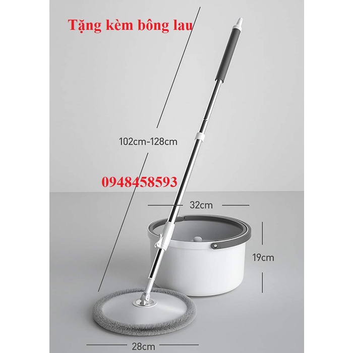 Chổi lau nhà tách nước bẩn K9 thông minh 360 độ - TẶNG 2 BÔNG LAU