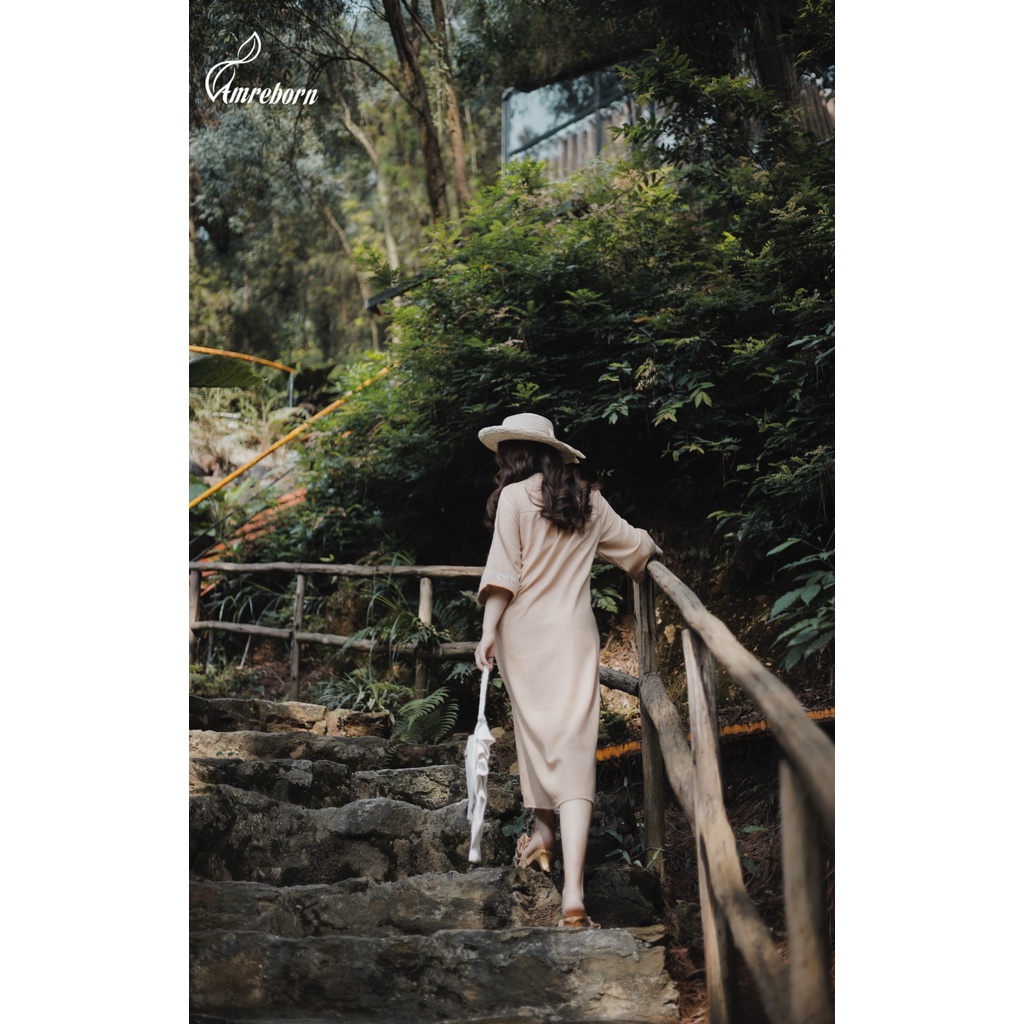 Đầm suông linen che khuyết điểm, dáng dài freesize, thêu họa tiết thổ cẩm, phong cách vintage, bohomian