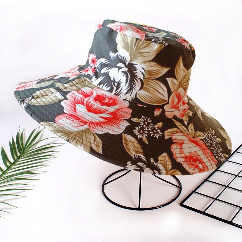FREESHIP  Mũ rộng vành họa tiết hoa bằng vải mềm chống nắng thời trang cho nữ/ Nón Vành Rộng
