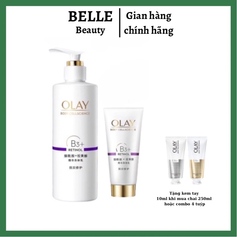 Dưỡng thể Olay B3 Retinol dưỡng trắng làm đều màu da, chống lão hoá làm săn chắc làn da, làm mềm mịn làn da cơ thể