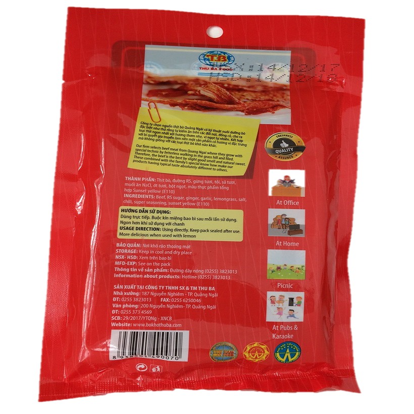 Khô bò miếng hảo hạng Thu Ba 100 gram, đặc sản Xứ Quảng | BigBuy360 - bigbuy360.vn