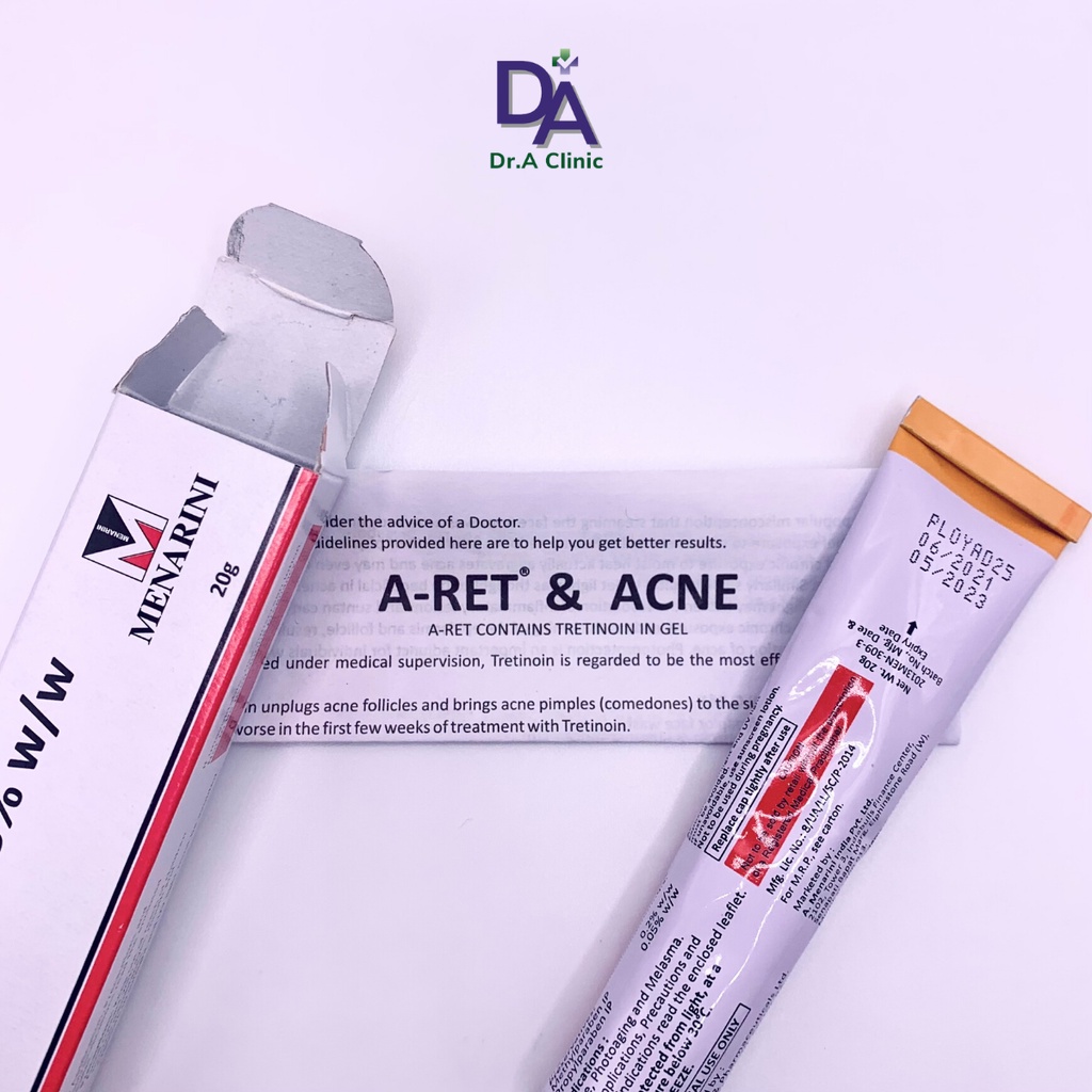 Tretinoin Aret Ấn Độ 0.025 0.05 0.1 Chính Hãng Dr.A Clinic dưỡng da căng bóng, tái tạo trẻ hoá da