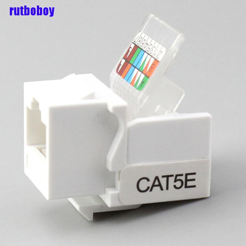 [Rut] 10Pcs RJ45 CAT5e Ethernet Network Keystone JackClip Module Wall Plug Connector bot