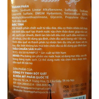 NƯỚC RỬA CHÉN THẢO DƯỢC TINH DẦU QUẾ 900ML