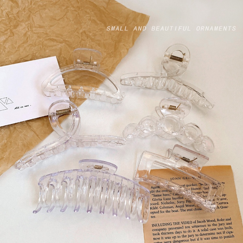 Kẹp tóc màu trong suốt đơn giản kiểu Hàn Quốc