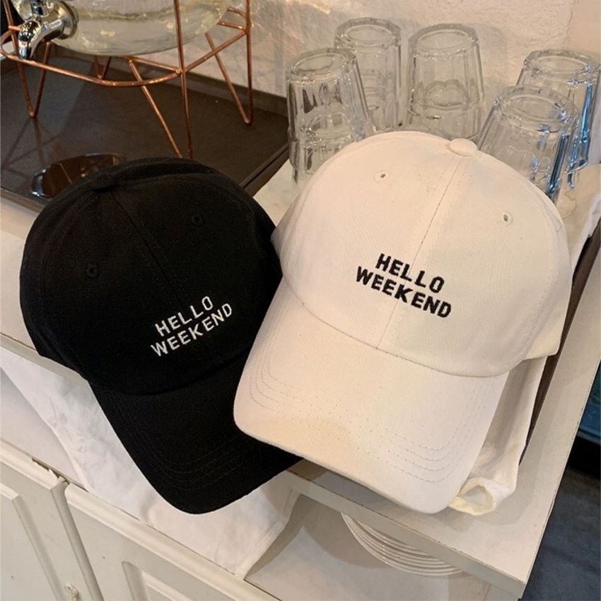 [Mã FAMARAL1 giảm 10K đơn 50K] Mũ lưỡi trai thêu chữ Hello Weekend , Nón kết nhiều màu phong cách unisex nam nữ TAHA