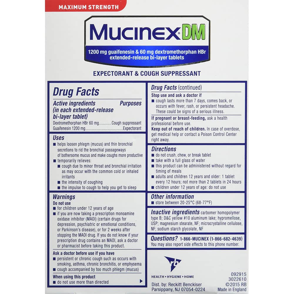 Mucinex 1200mg Maximum Strength 14 viên Hỗ trợ cắt cơn ho có đàm, tức ngực.