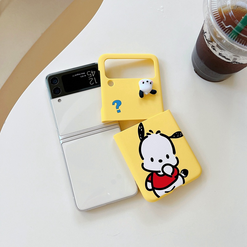 Ốp Điện Thoại Cứng Nắp Gập Chống Sốc Hình Mặt Cười 3D Cho Samsung Galaxy Z Flip 3 Flip4 Case Pochacco 4