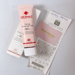 [ Đủ bill] Kem chống nắng Cell Fusion C toning sunsceen 100 Hàn quốc 50ml hồng chính hãng