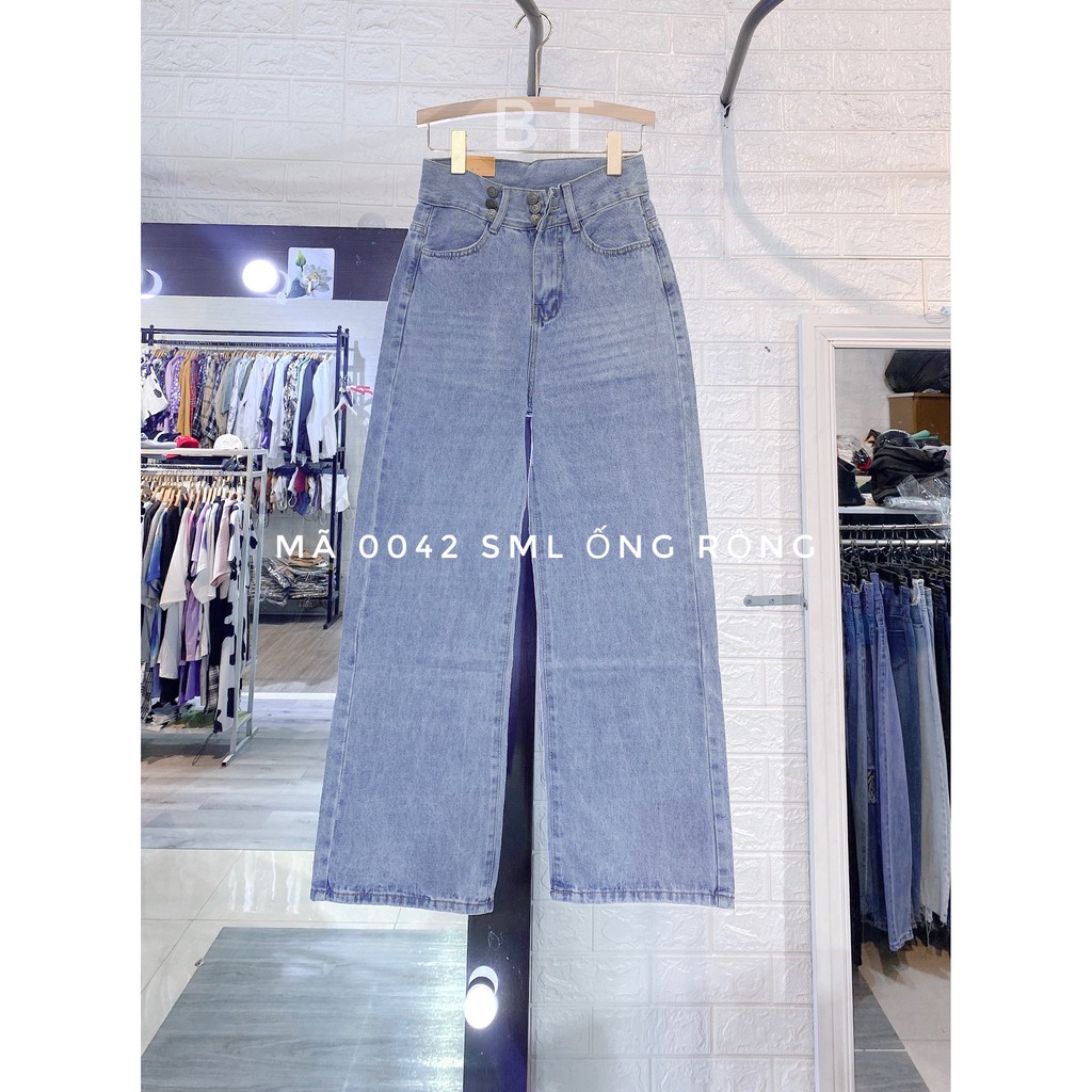 [RẺ VÔ ĐỊCH] Quần Ống Rộng Jean Unisex Cạp Cao-Quần Bò Ống Rộng Unisex-Quần Unisex Nam Nữ Uzzlang