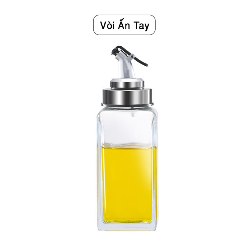 Chai Đựng Dầu Ăn Thủy Tinh Thân Vuông, Nước mắm, Gia vị trong bếp 500ML (có SHIPNOW, GRABSHIP NGAY TRONG NGÀY)