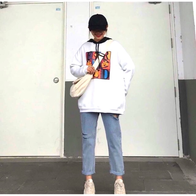 [Bigsize 30-36] Quần Baggy Nam Nữ Bigsize, Rách Gối 2 Đùi L, Lưng Cao, Không Giãn