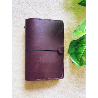 Sổ tay bìa da thật nhiều ngăn size A5 handmade sổ tay da retro gáy còng hoặc gáy chun bìa da bò đựng được bút