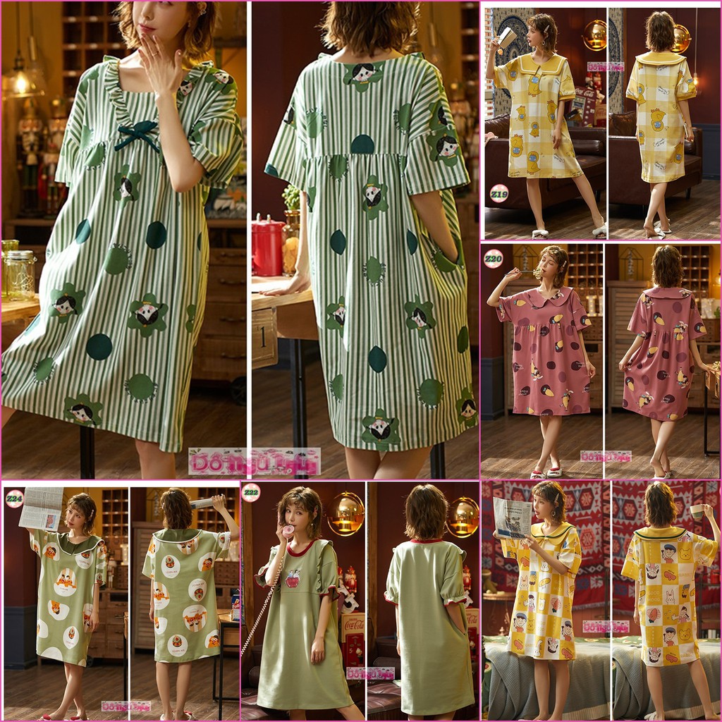 Váy Ngủ Mùa Hè thun cotton Z2