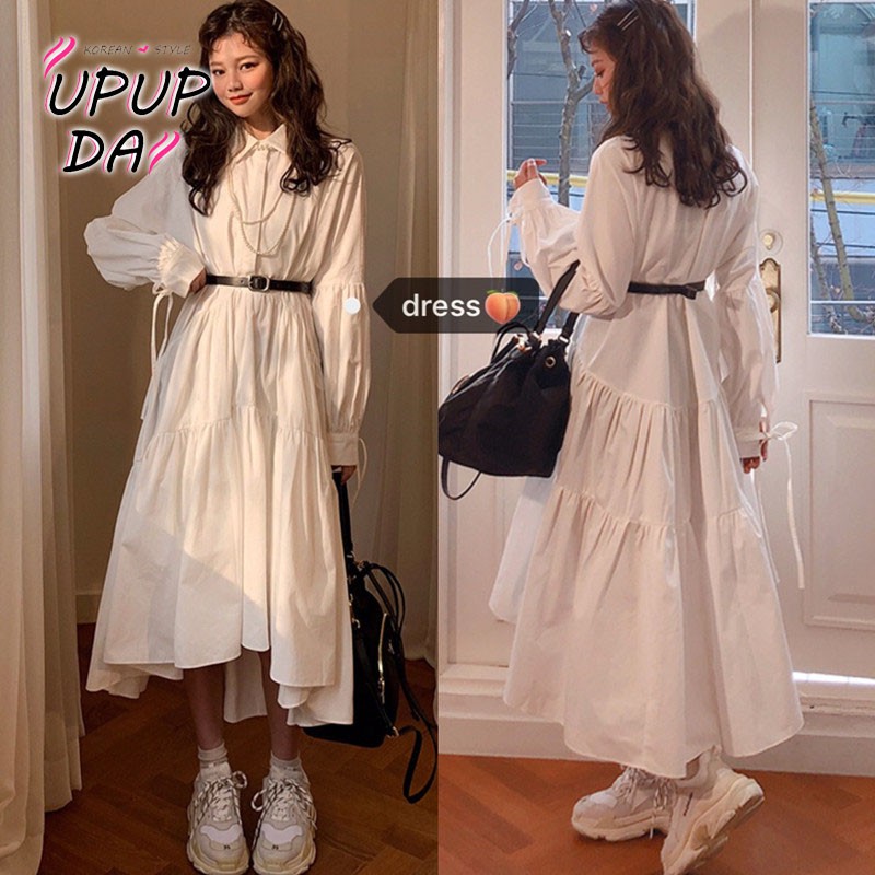 Váy tay dài màu trắng thiết kế nữ tính duyên dáng hợp thời trang