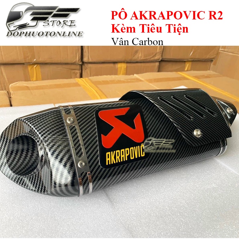 MẪU MỚI Pô Akrapovic R2 Mới 2022 Kèm Tiêu Tiện CNC