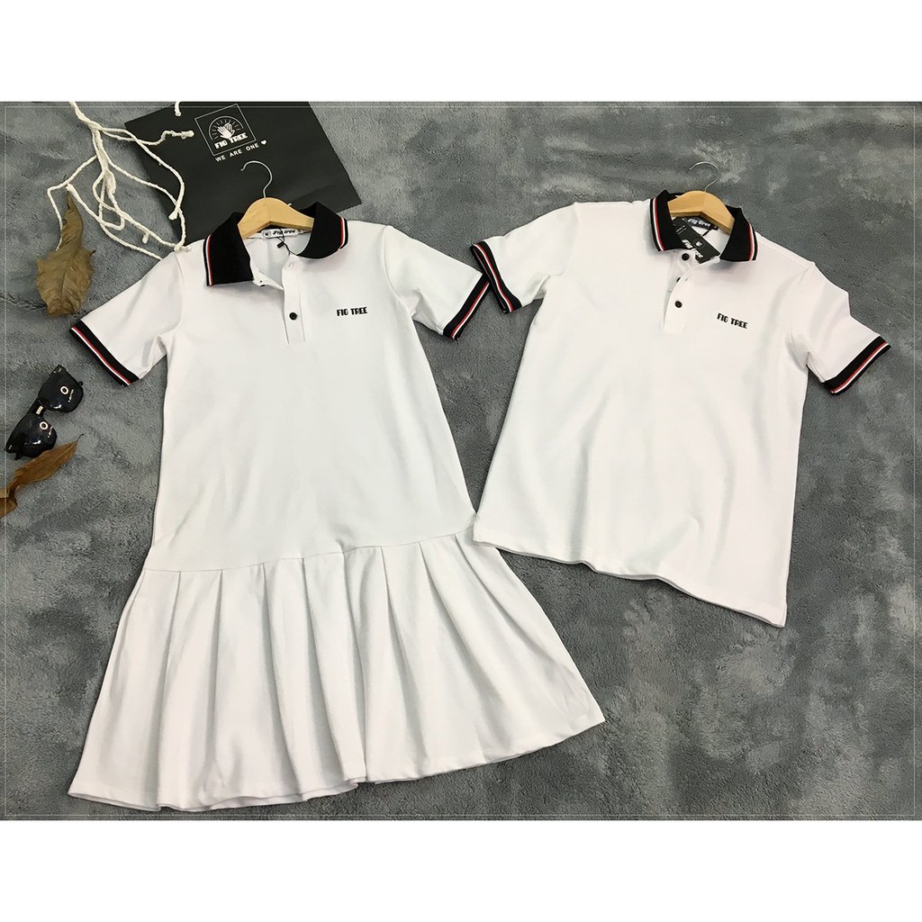 SET THUN ĐÔI POLO FIGTREE MÀU TRẮNG (KÈM VIDEO CẬN CẢNH )