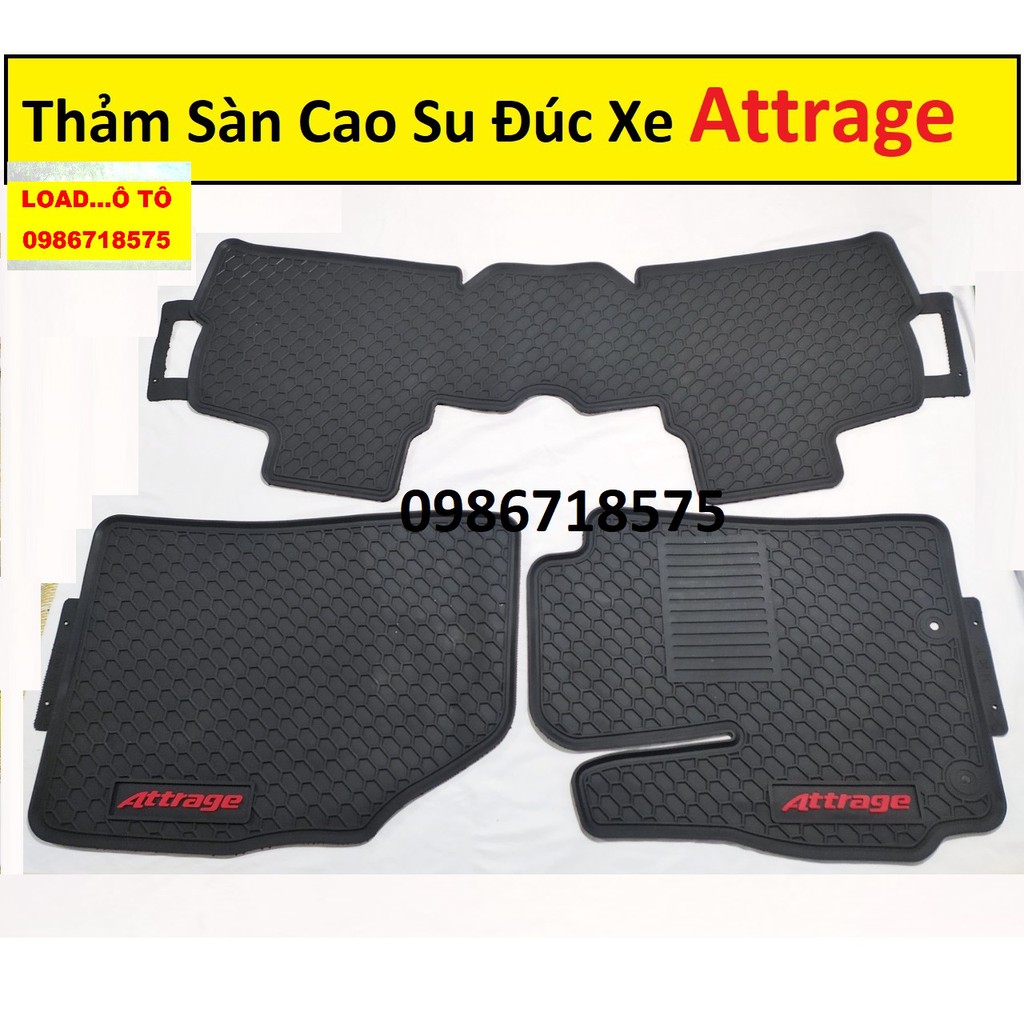 Thảm Sàn Cao Su Mitsubishi Attrage 2022-2018 Hàng Vân Tổ Ong Loại 1 Dày Dặn