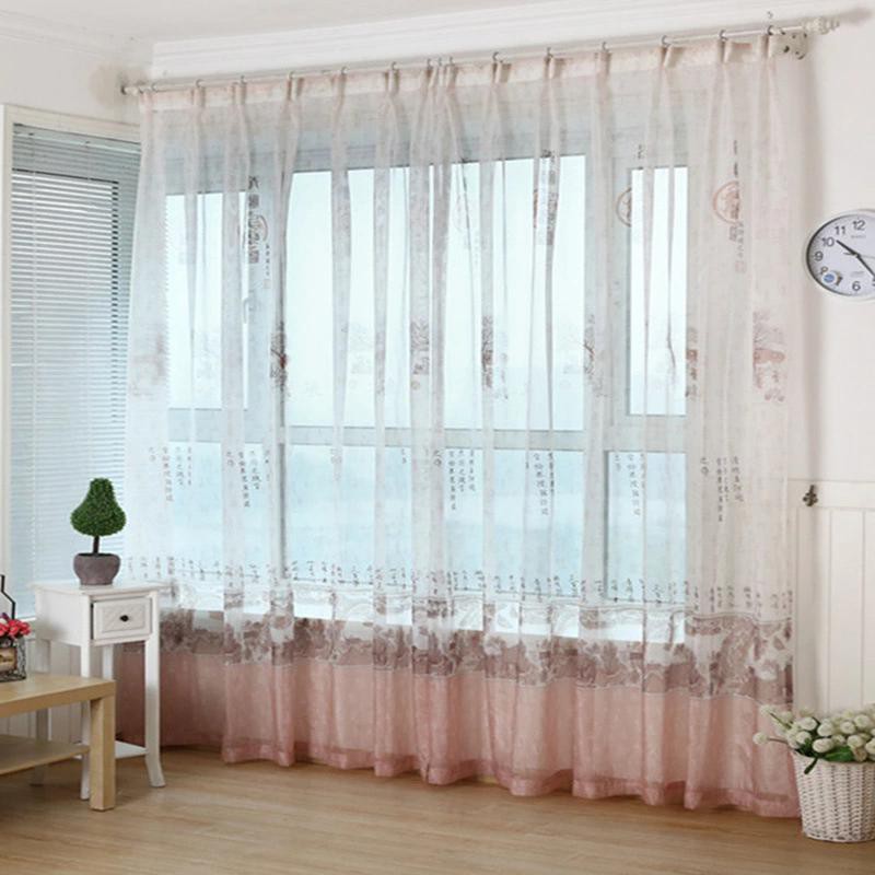 Rèm voan họa tiết hình và chữ thư pháp ( 1.5m x 2.7m ; 2m x 2.7m ; 3m x 2.7m )