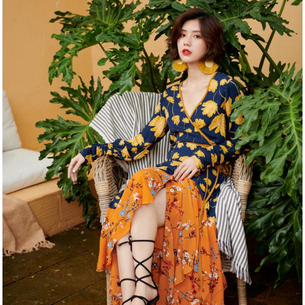 Đồ bơi một mảnh dây rút phối bèo in họa tiết One Piece Thái Lan