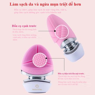 Máy Rửa Mặt [8 CHỨC NĂNG] Có Sóng Âm Bằng Silicon EMS Trẻ Hóa Da Trị Mụn Và Nếp Nhăn