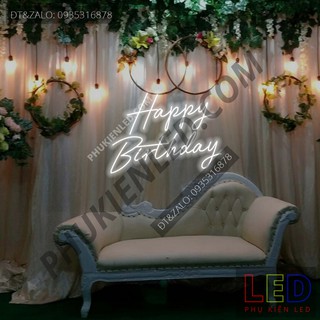 Đèn Led Neon Chữ Happy Birthday cực chất - Happy Birthday Neon Sign - Đèn Led Neon Trang Trí