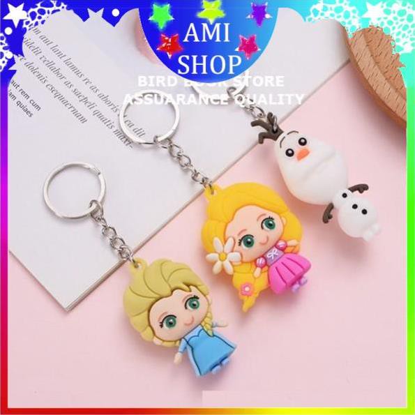 Móc chìa khóa hình công chúa tuyết và người tuyết 💕𝑭𝒓𝒆𝒆𝒔𝒉𝒊𝒑💕 Ami shop
