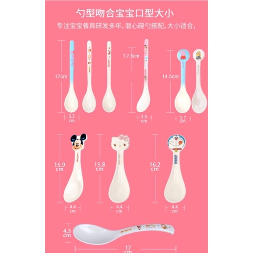 Muỗng nhựa melamine Hello Kitty Doremon Doraemon