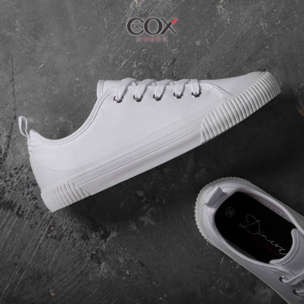 Giày Sneaker Unisex Vải Canvas Chính Hãng DINCOX C20SNOW WHITE Trẻ Trung Năng Động