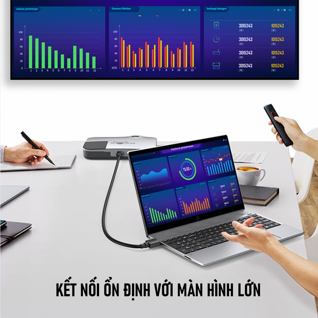 Cáp Kết Nối Cổng HDMI ROBOT RFH02/RFH03 Hỗ Trợ Độ Phân Giải 4K Chiều Dài 2M/3M - Dùng Kết Nối Máy Chiếu TV Với Laptop