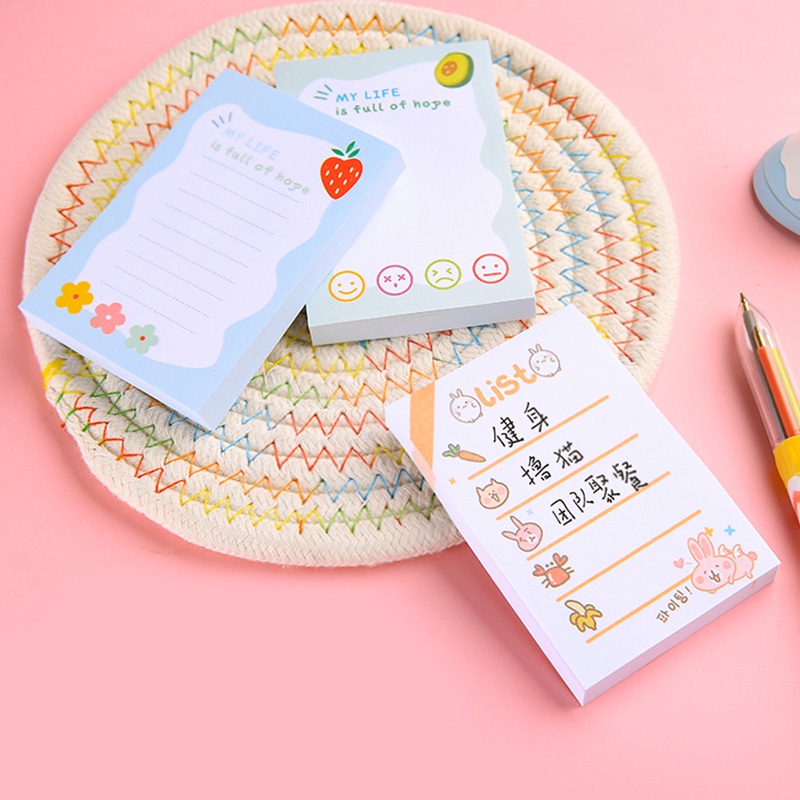 Set 100 Tờ Giấy Ghi Chú Họa Tiết Hoạt Hình Dễ Thương
