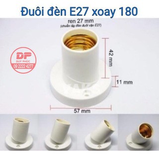 CHUÔI ĐÈN E27 GẮN TƯỜNG - ĐUÔI E27 KÍN NƯỚC CÓ DÂY