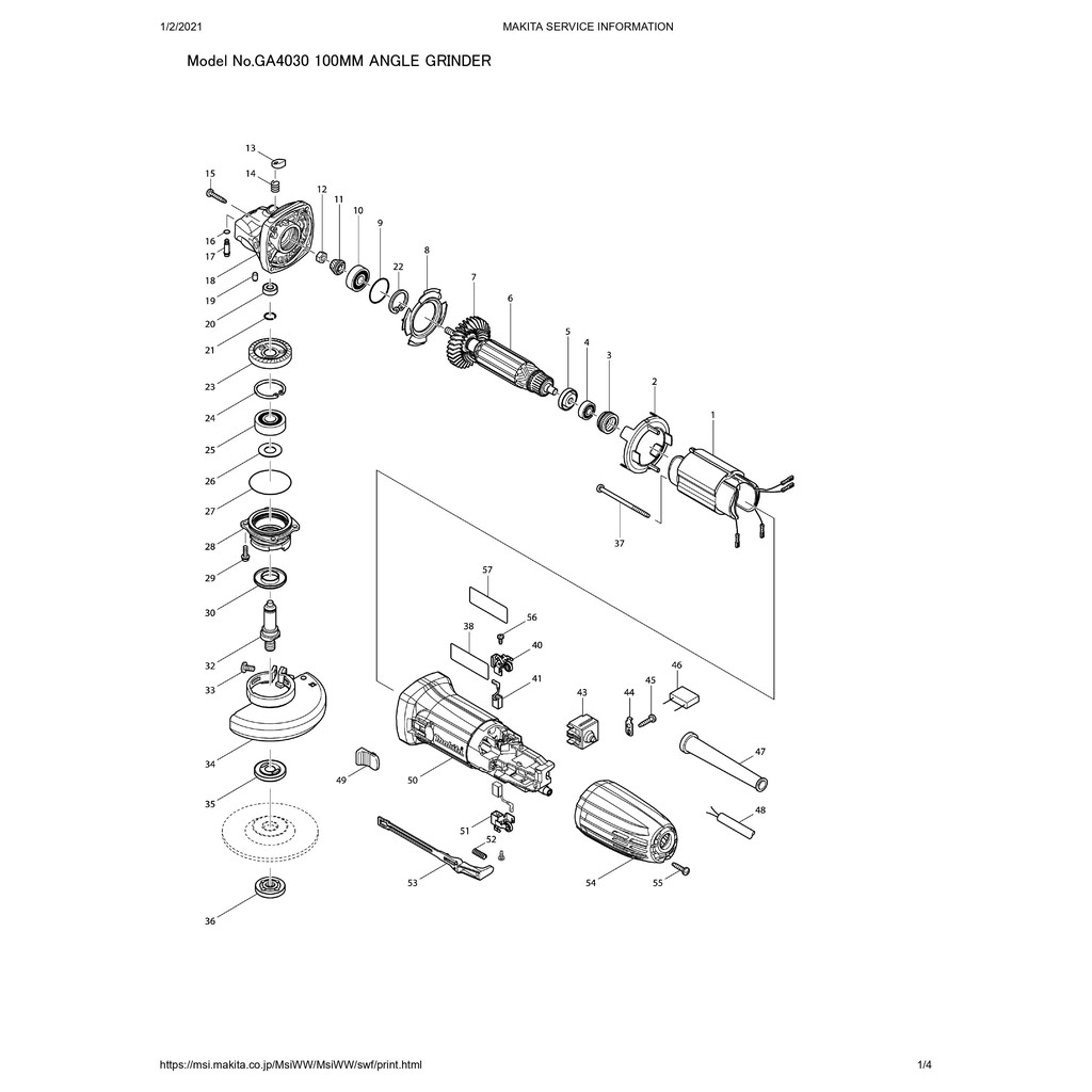 Phụ tùng máy GA4030/4031 Makita- Phần 1