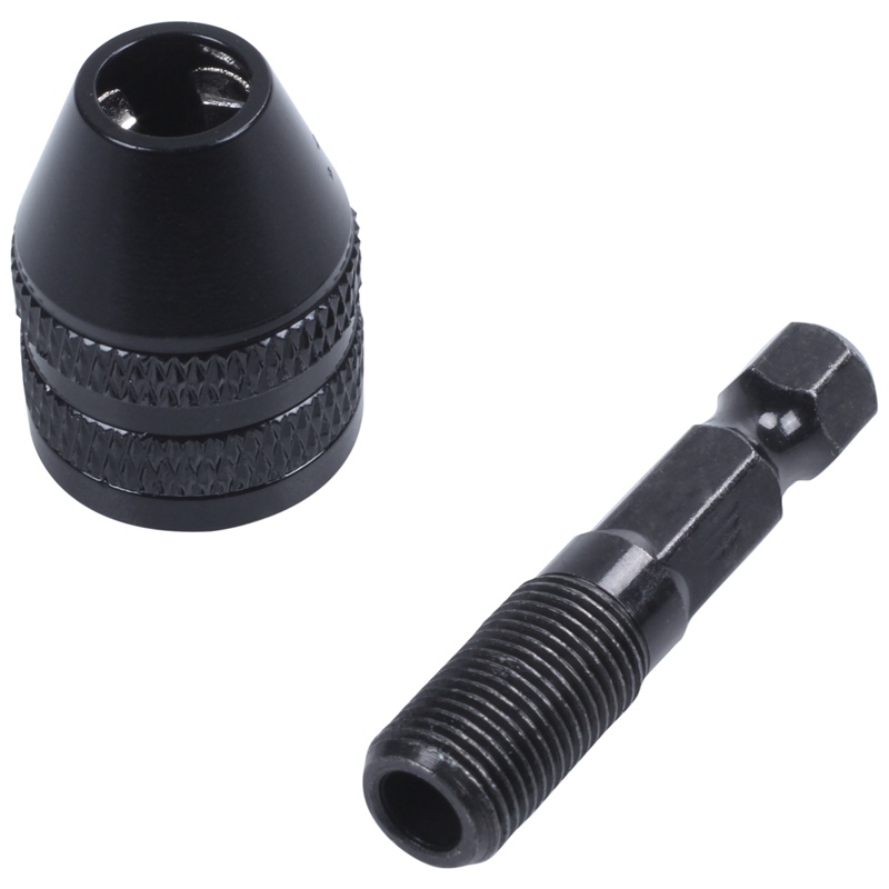 Đầu Kẹp Mũi Khoan 0.3-3.6mm Chuôi Lục 1 / 4 &quot;Màu Đen