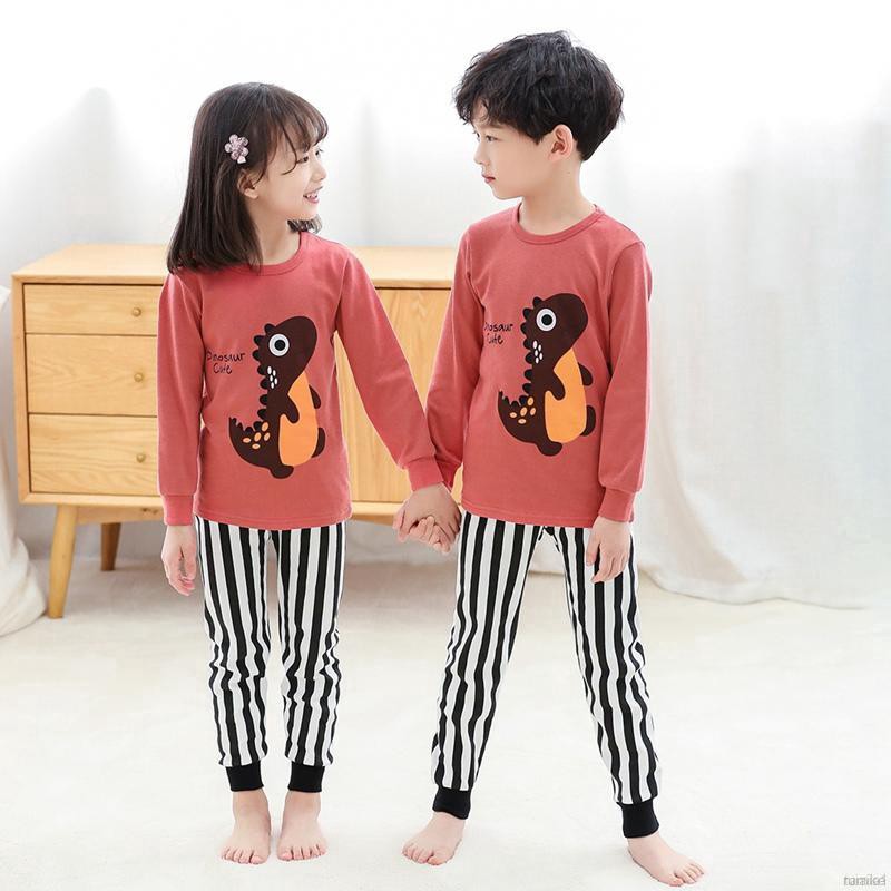 Bộ Quần Áo Ngủ Cotton In Hình Hoạt Hình Cho Bé Trai Và Gái (2-10 Tuổi)