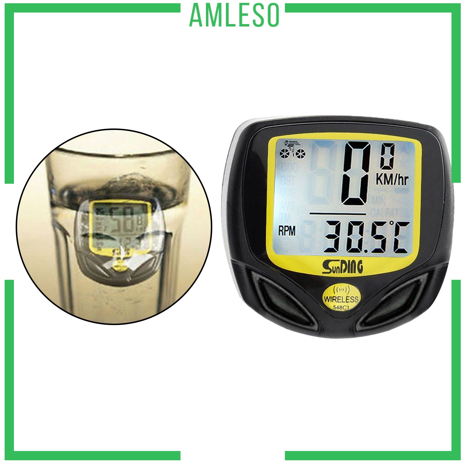 [AMLESO] Wireless Bike LCD Digital Speedometer Tachometer Odometer Gauge Waterproof Meter