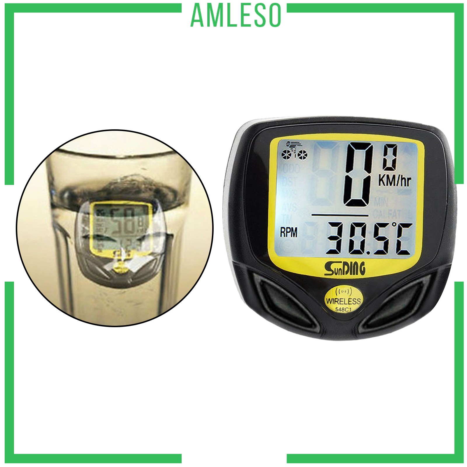 [AMLESO] Wireless Bike LCD Digital Speedometer Tachometer Odometer Gauge Waterproof Meter